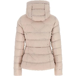 Beige Polyamide Full-Length Jacket