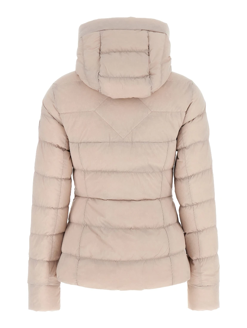 Beige Polyamide Full-Length Jacket