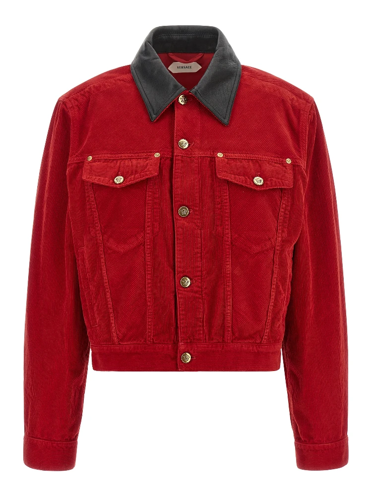 Red Cotton Full-Length Jacket