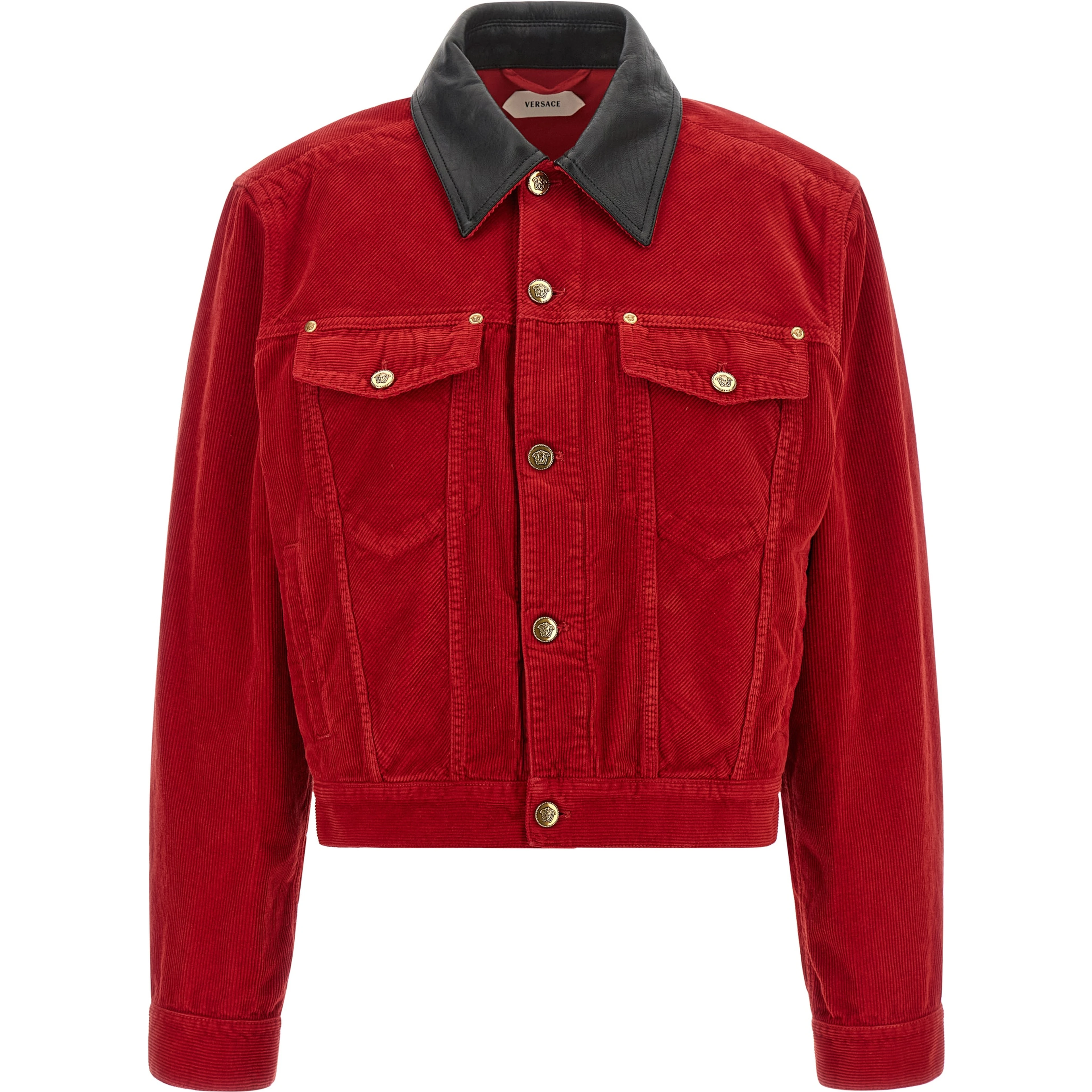 Red Cotton Full-Length Jacket