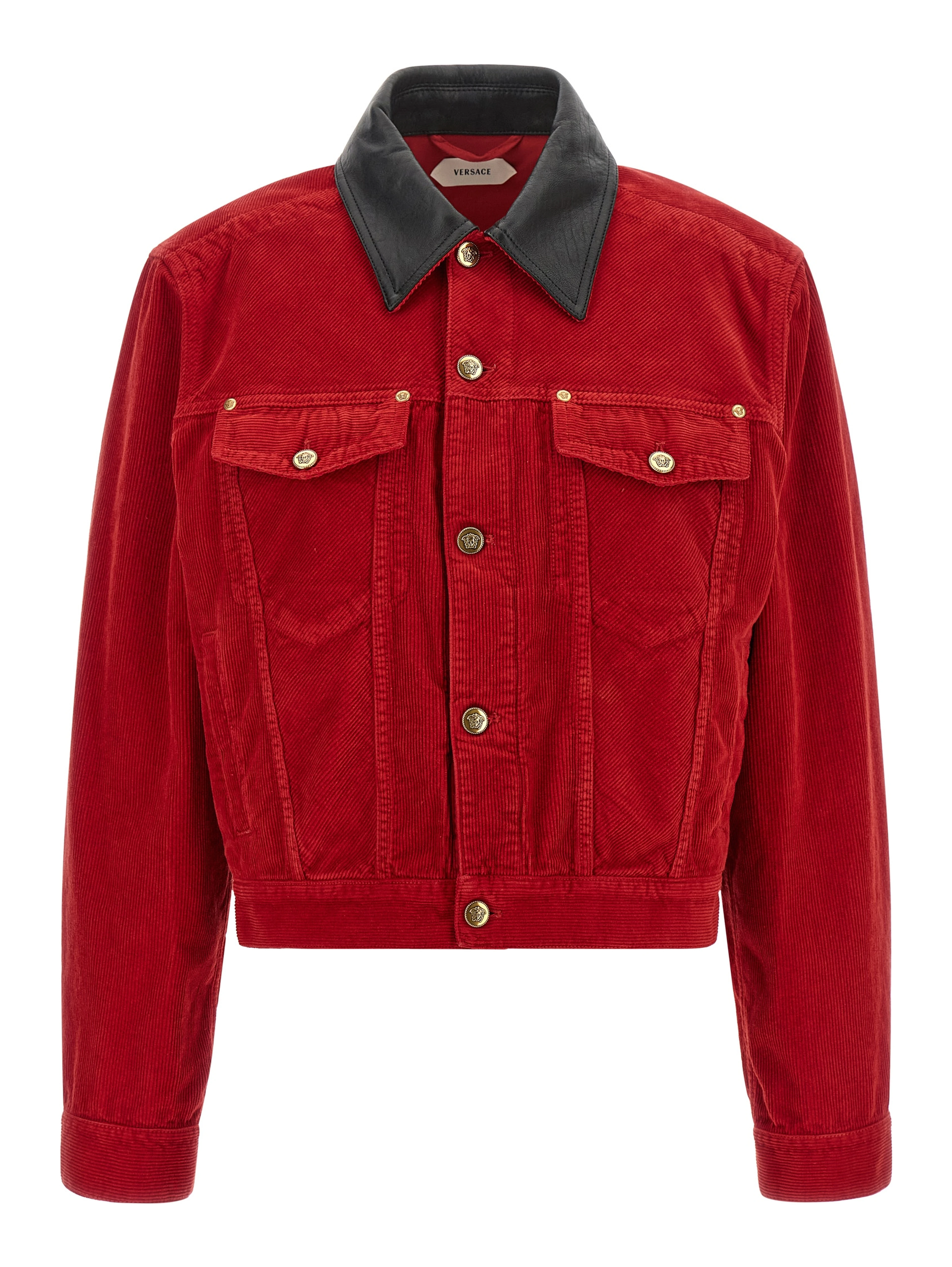 Red Cotton Full-Length Jacket