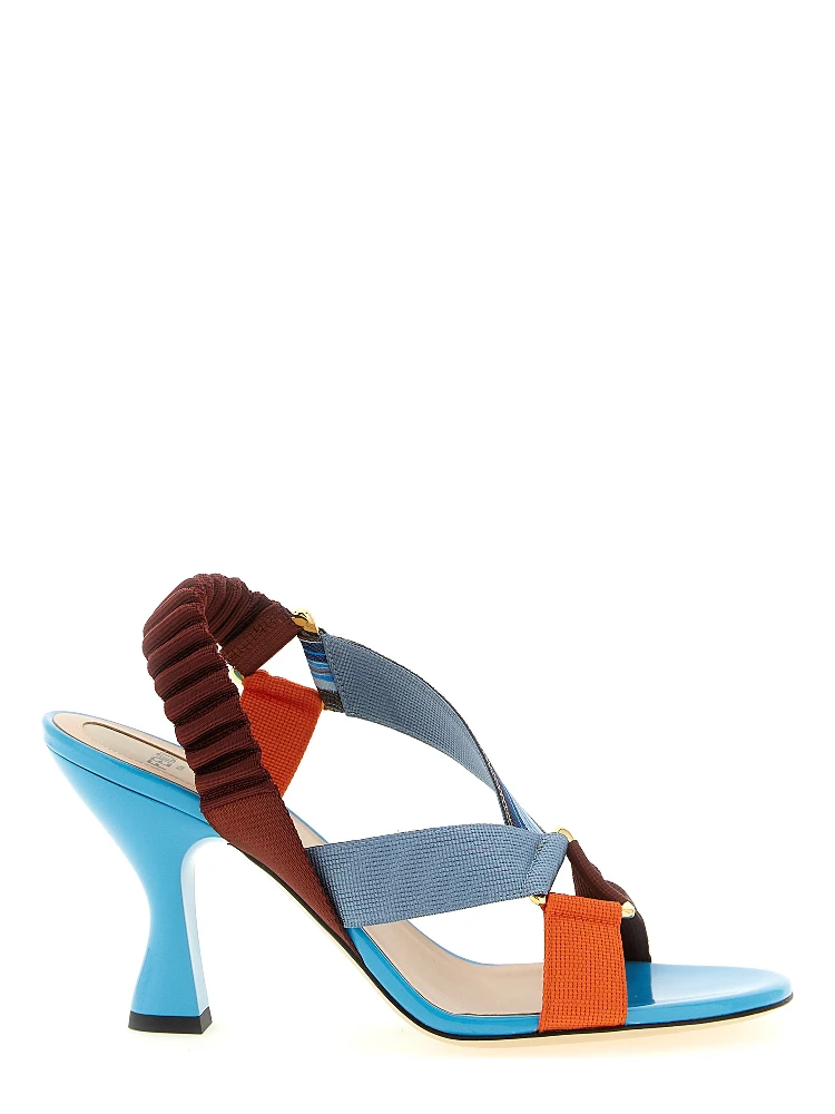 Multicolor Viscose Strap-On Sandals