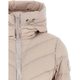 Beige Polyamide Full-Length Jacket