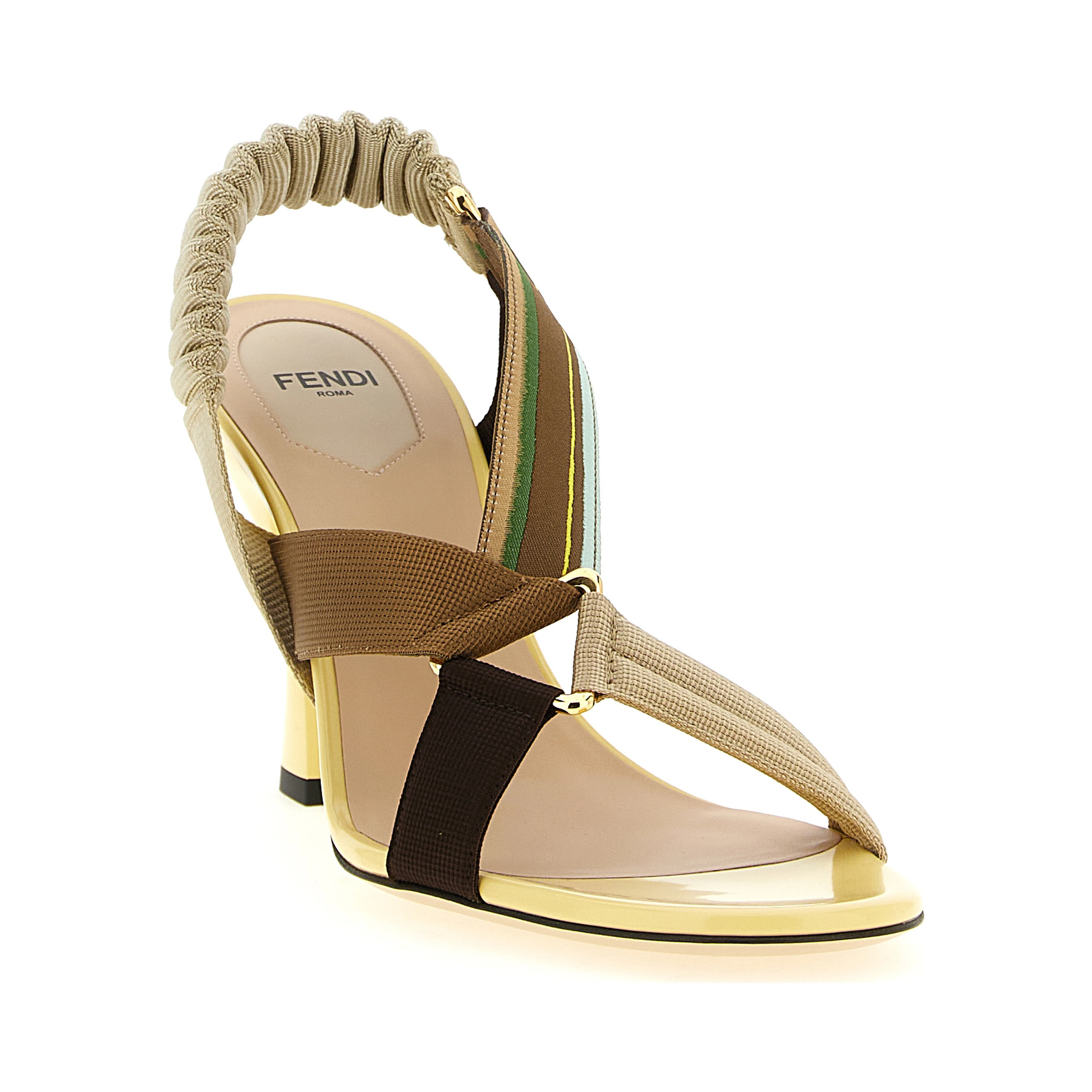 Multicolor Viscose Mid Heel Pumps