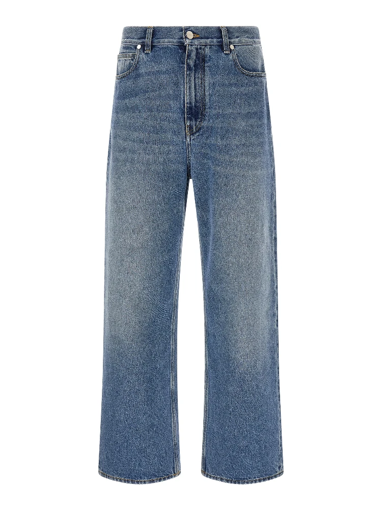 Blue Cotton Relaxed Fit Jeans