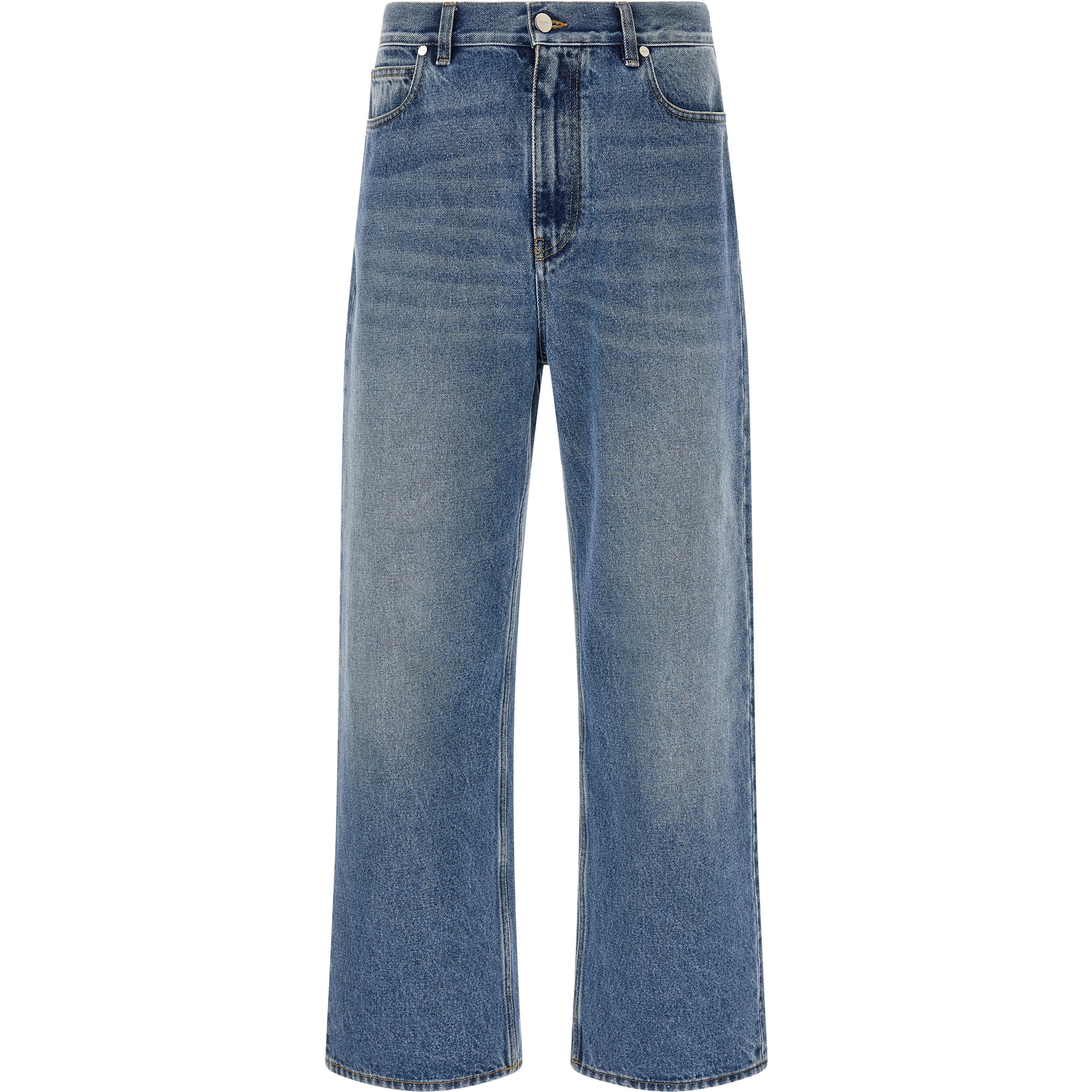 Blue Cotton Relaxed Fit Jeans