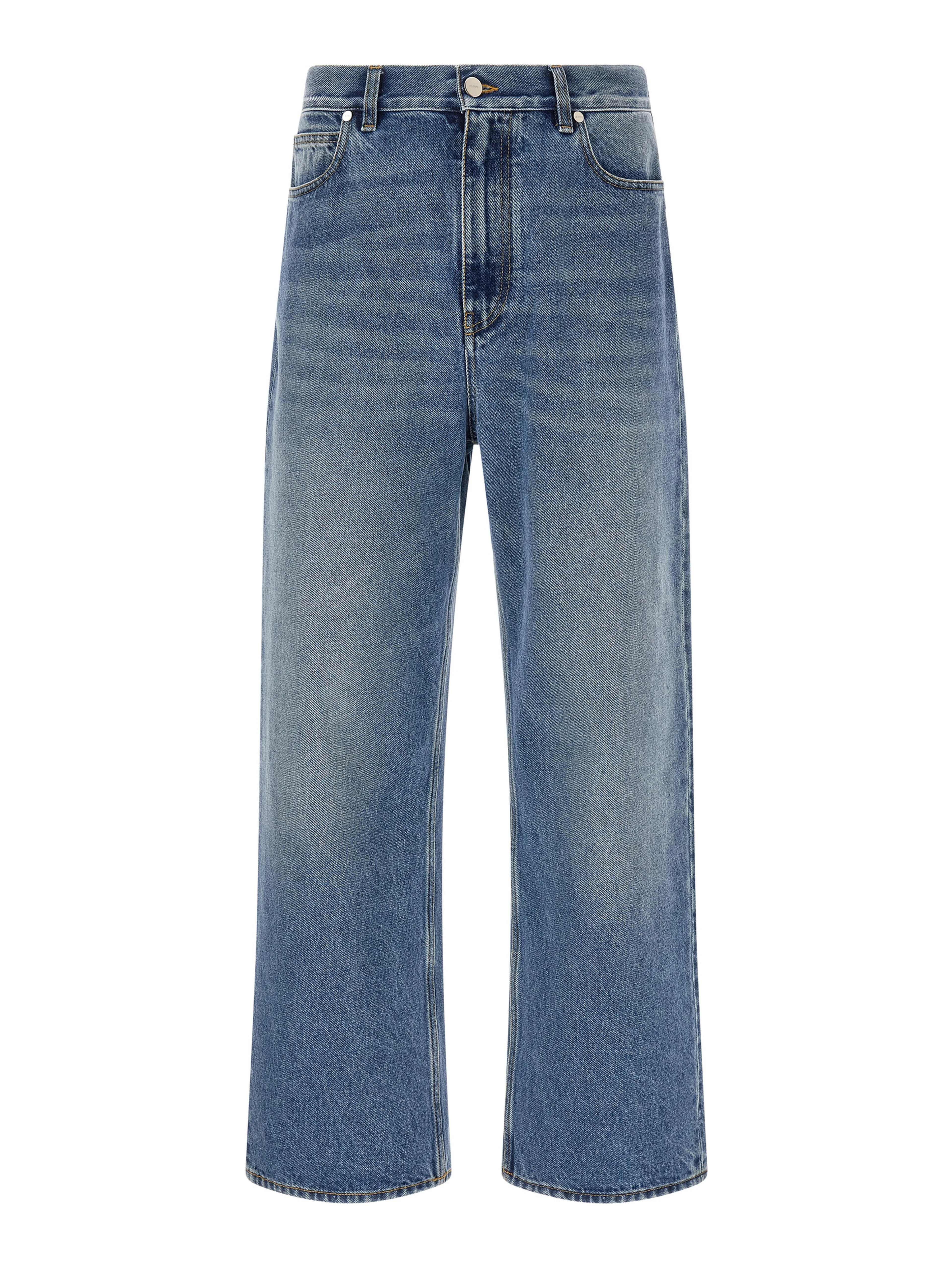 Blue Cotton Relaxed Fit Jeans