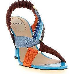 Multicolor Viscose Strap-On Sandals