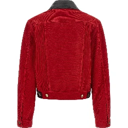 Red Cotton Full-Length Jacket