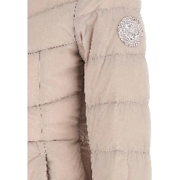 Beige Polyamide Full-Length Jacket
