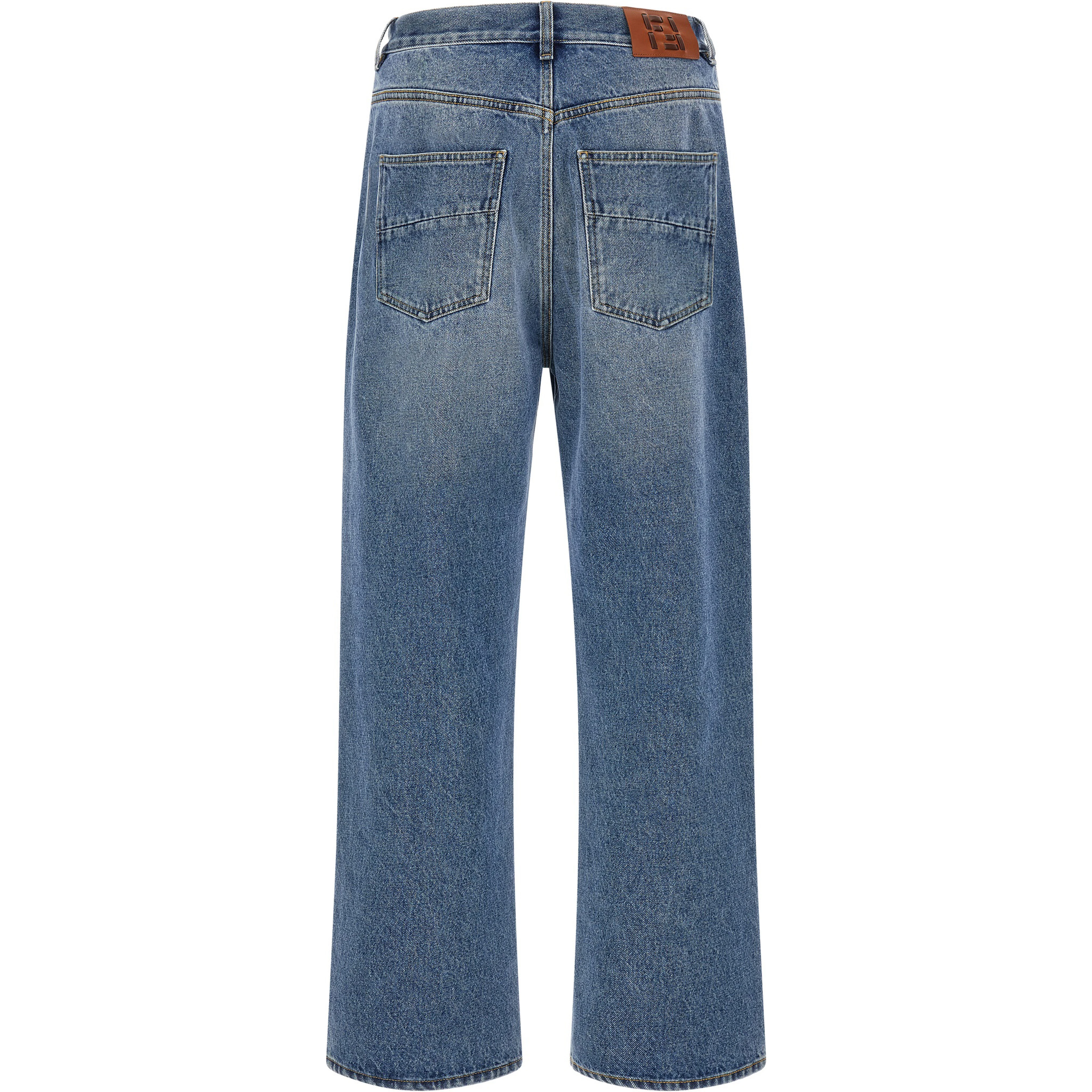 Blue Cotton Relaxed Fit Jeans
