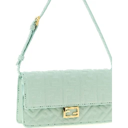 Bicolor Lamb Leather Shoulder Bag