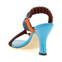Multicolor Viscose Strap-On Sandals