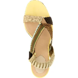 Multicolor Viscose Mid Heel Pumps