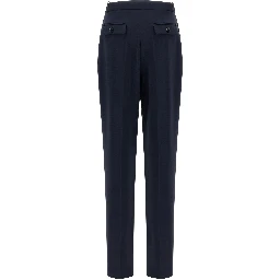 Blue Polyester Dress Pants