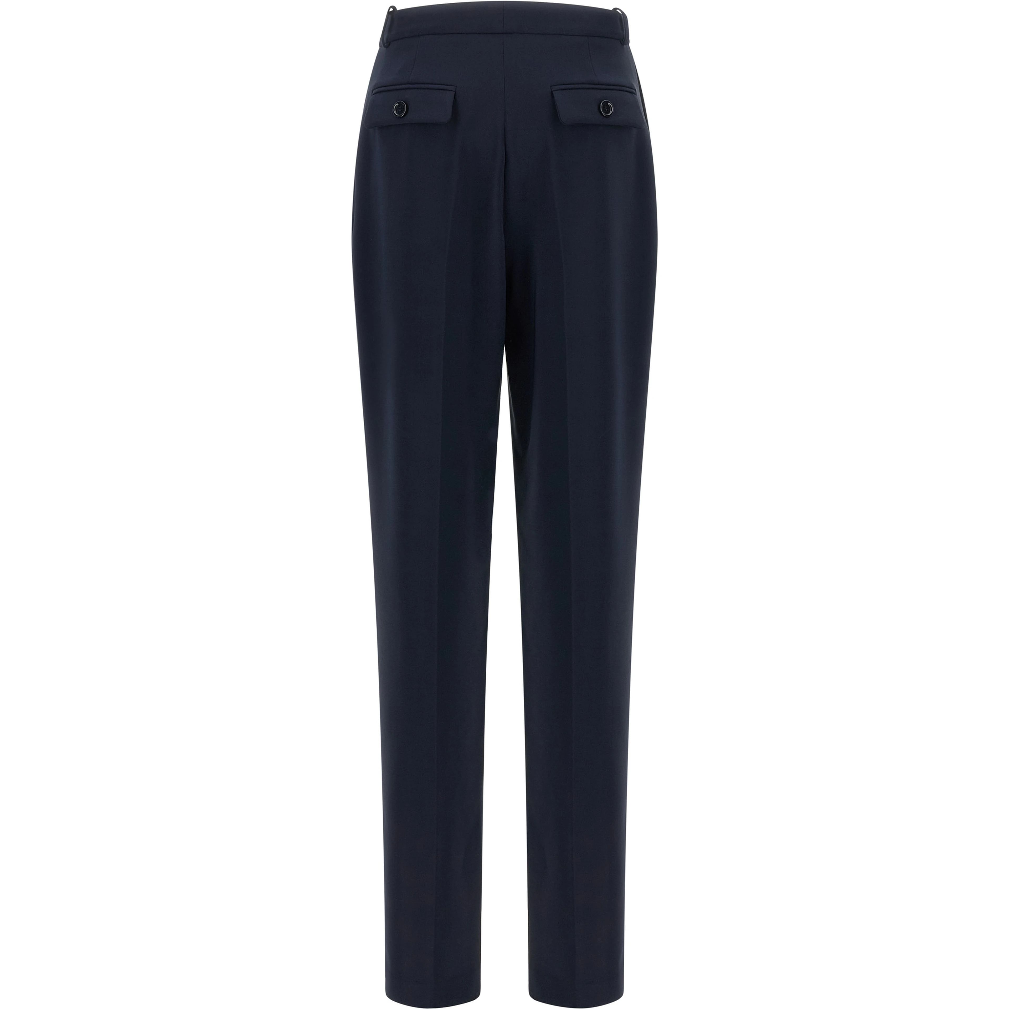 Blue Polyester Dress Pants