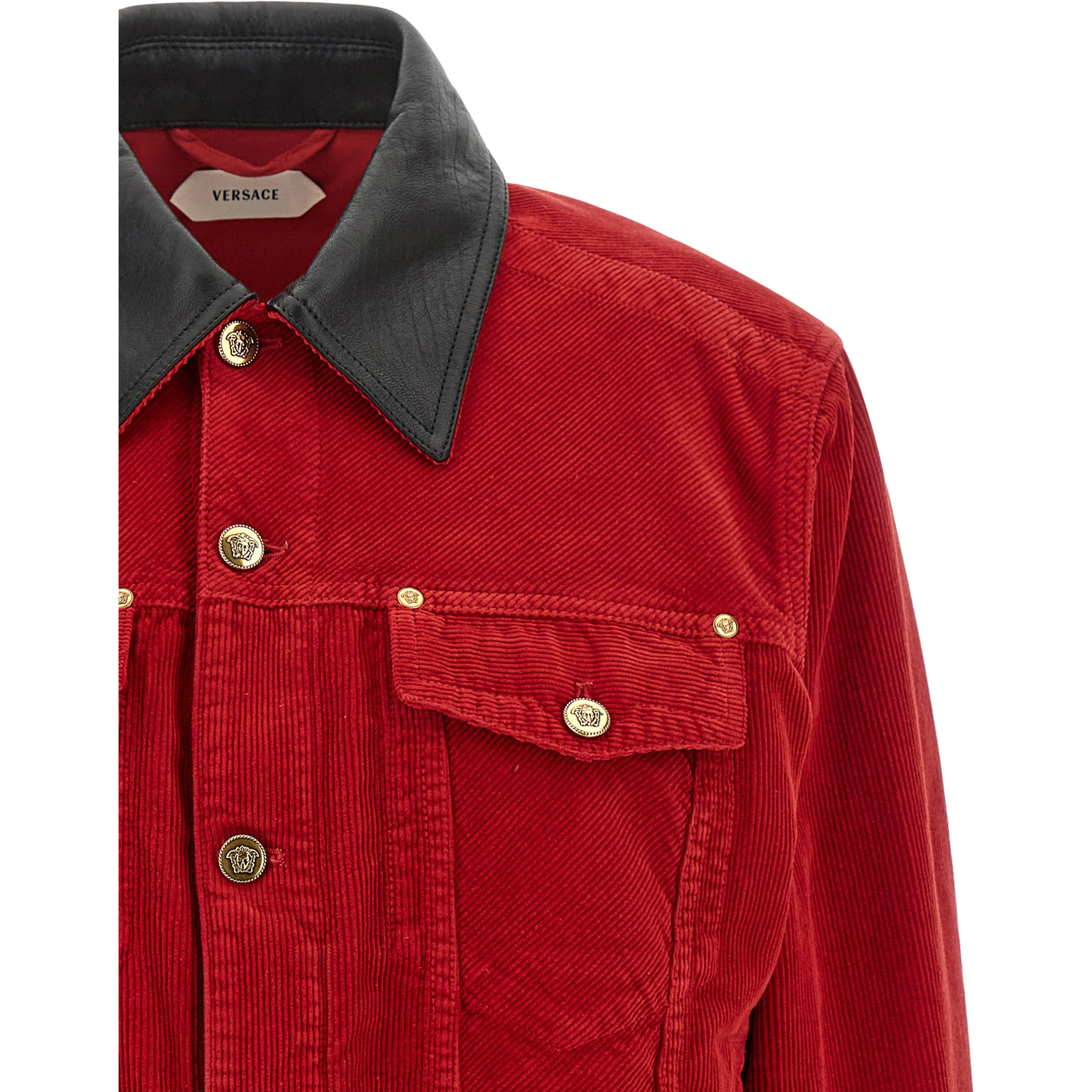 Red Cotton Full-Length Jacket