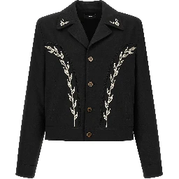Black Polyester Full-Length Jacket
