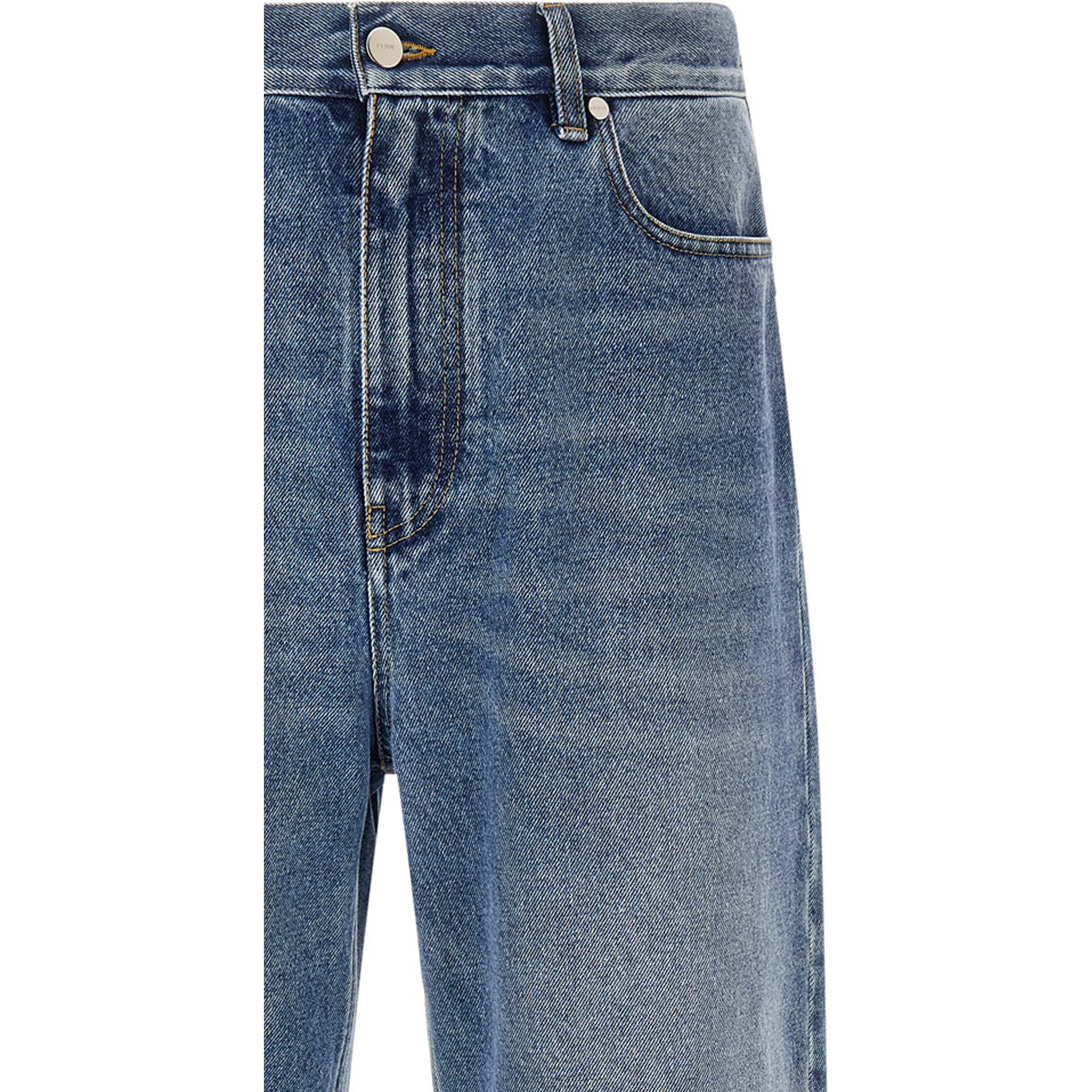 Blue Cotton Relaxed Fit Jeans