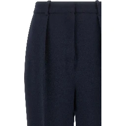 Blue Polyester Dress Pants