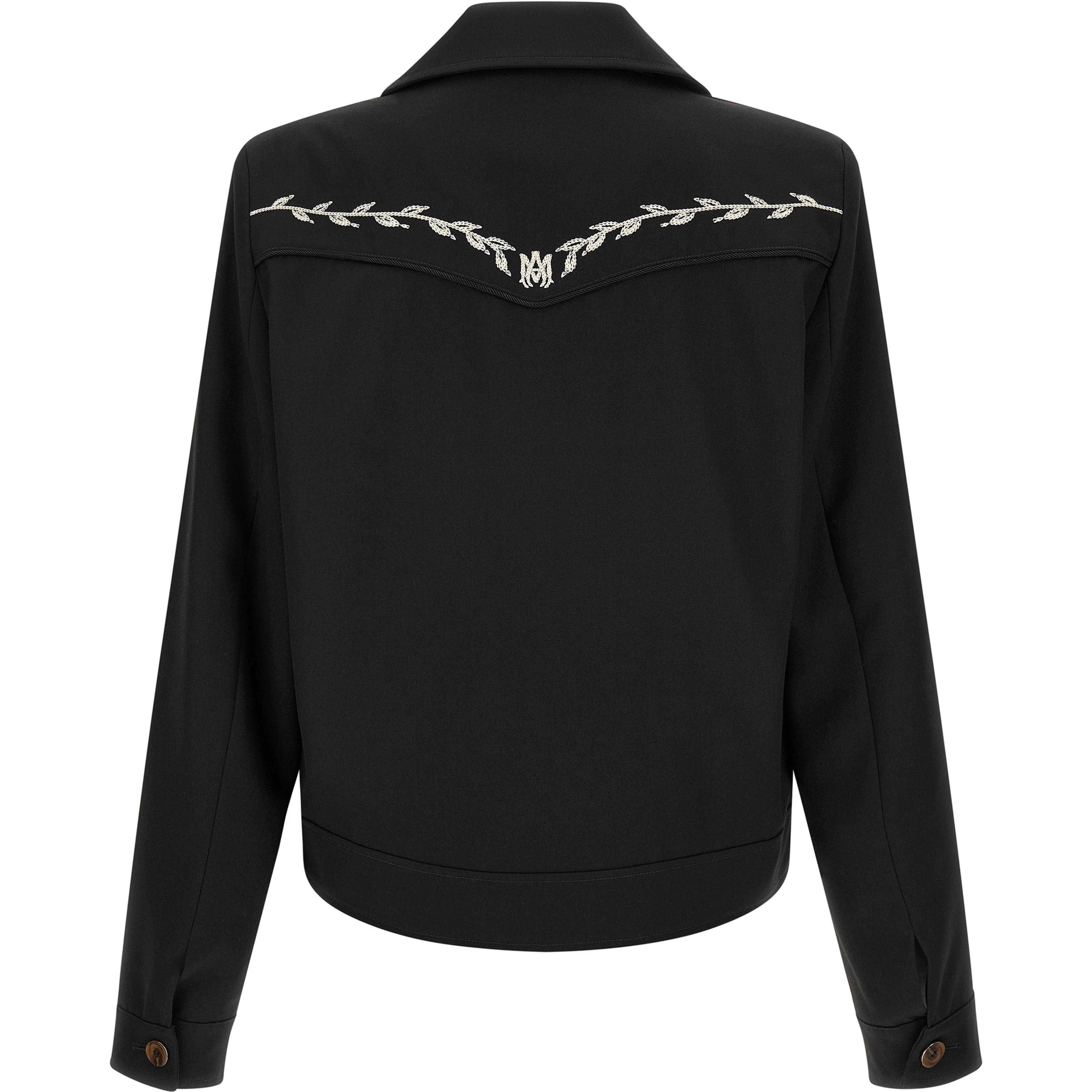 Black Polyester Full-Length Jacket