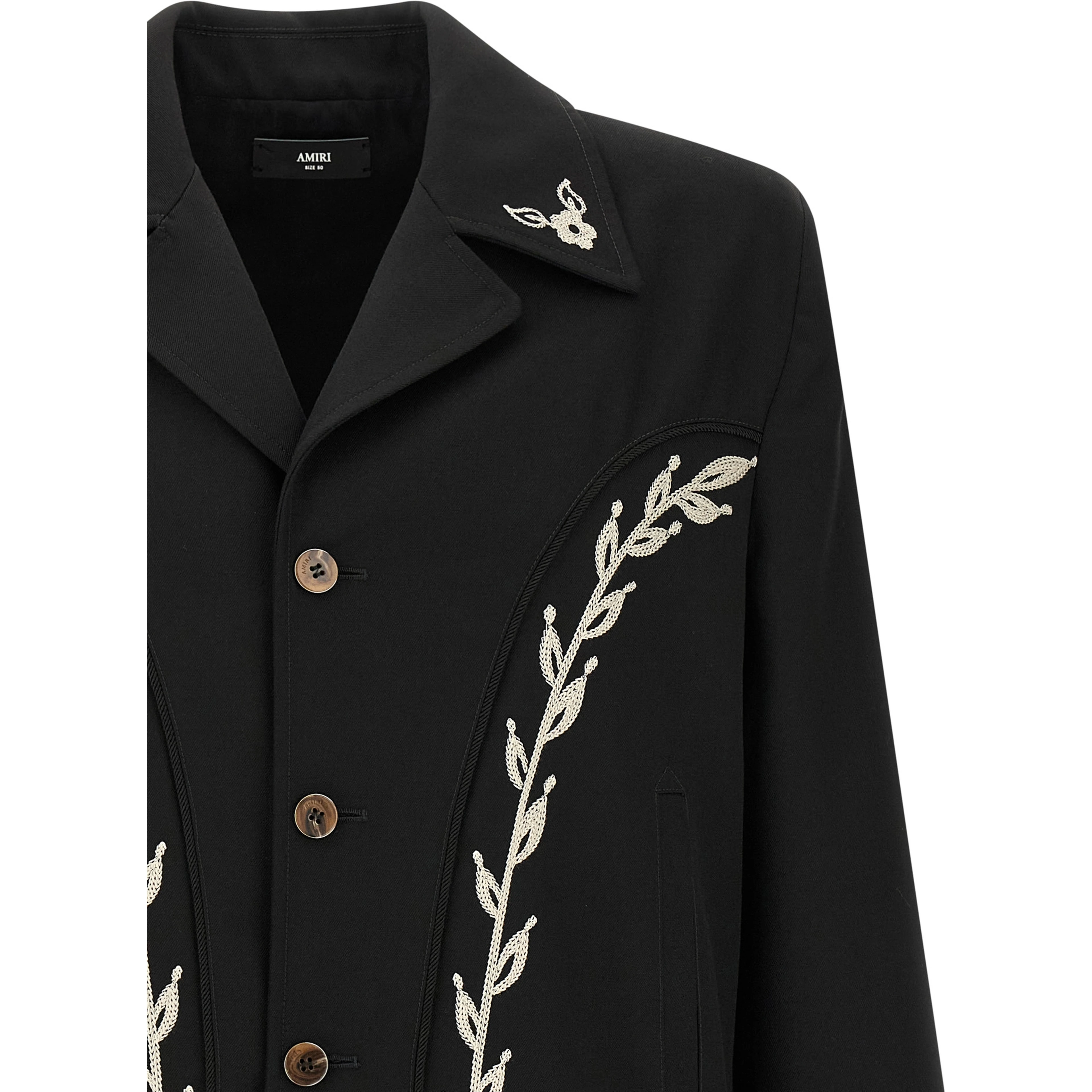 Black Polyester Full-Length Jacket