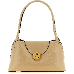 Beige Calfskin Shoulder Bag