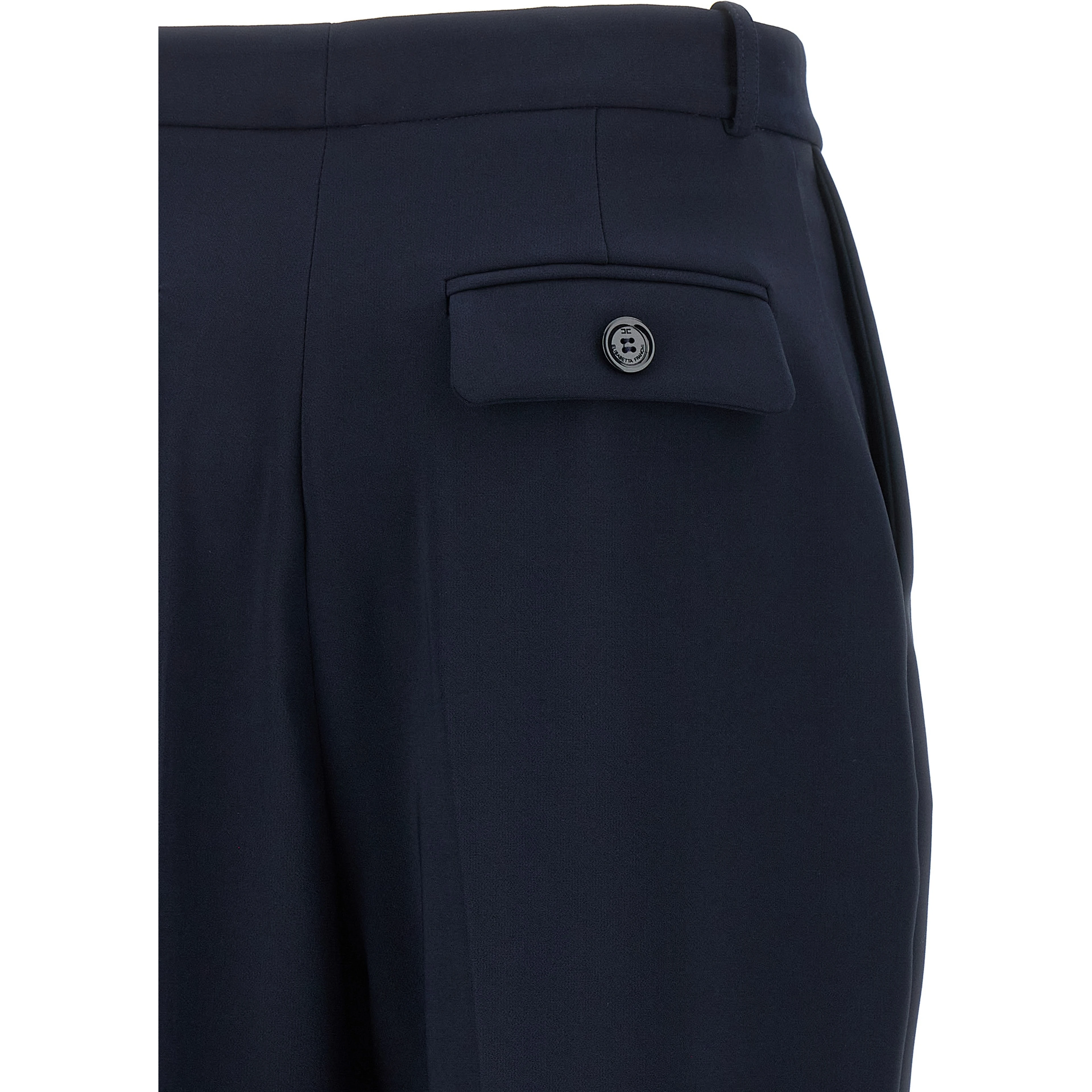 Blue Polyester Dress Pants