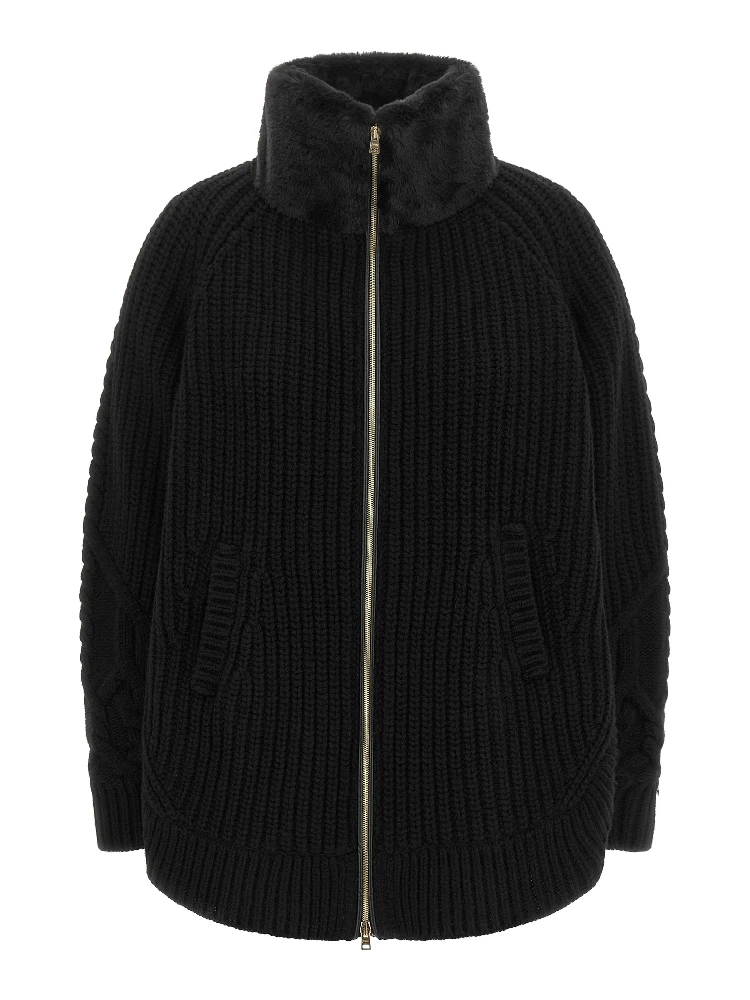 Black Wool Cardigan