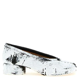 Bicolor Lambskin Mid Heel Pumps