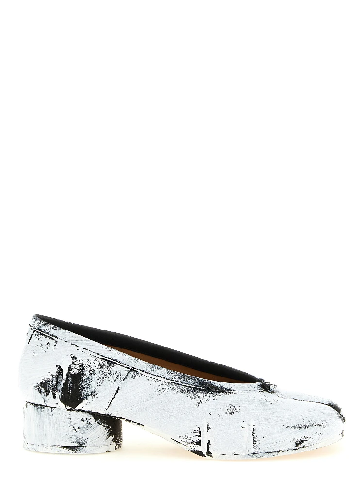 Bicolor Lambskin Mid Heel Pumps