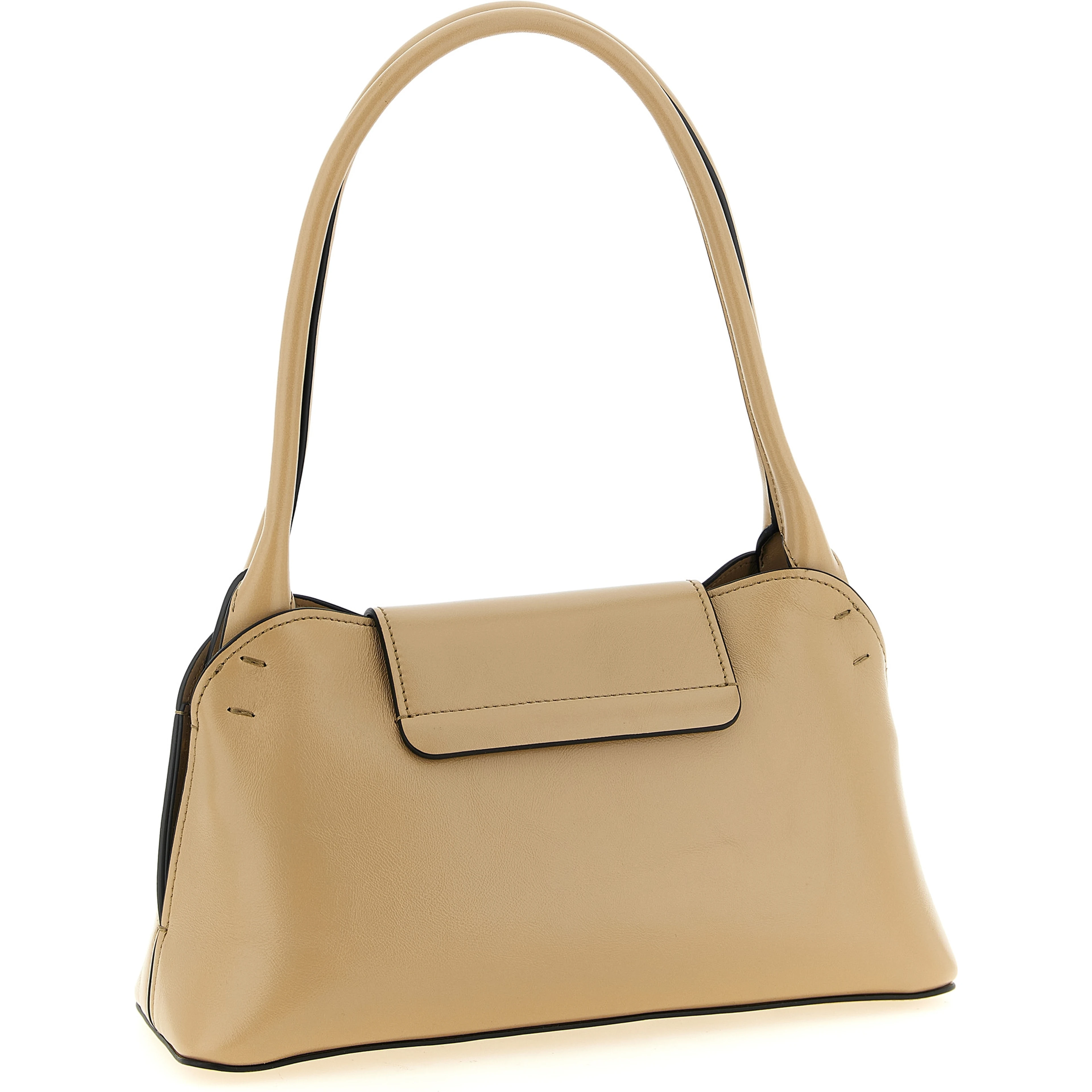 Beige Calfskin Shoulder Bag