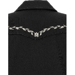 Black Polyester Full-Length Jacket