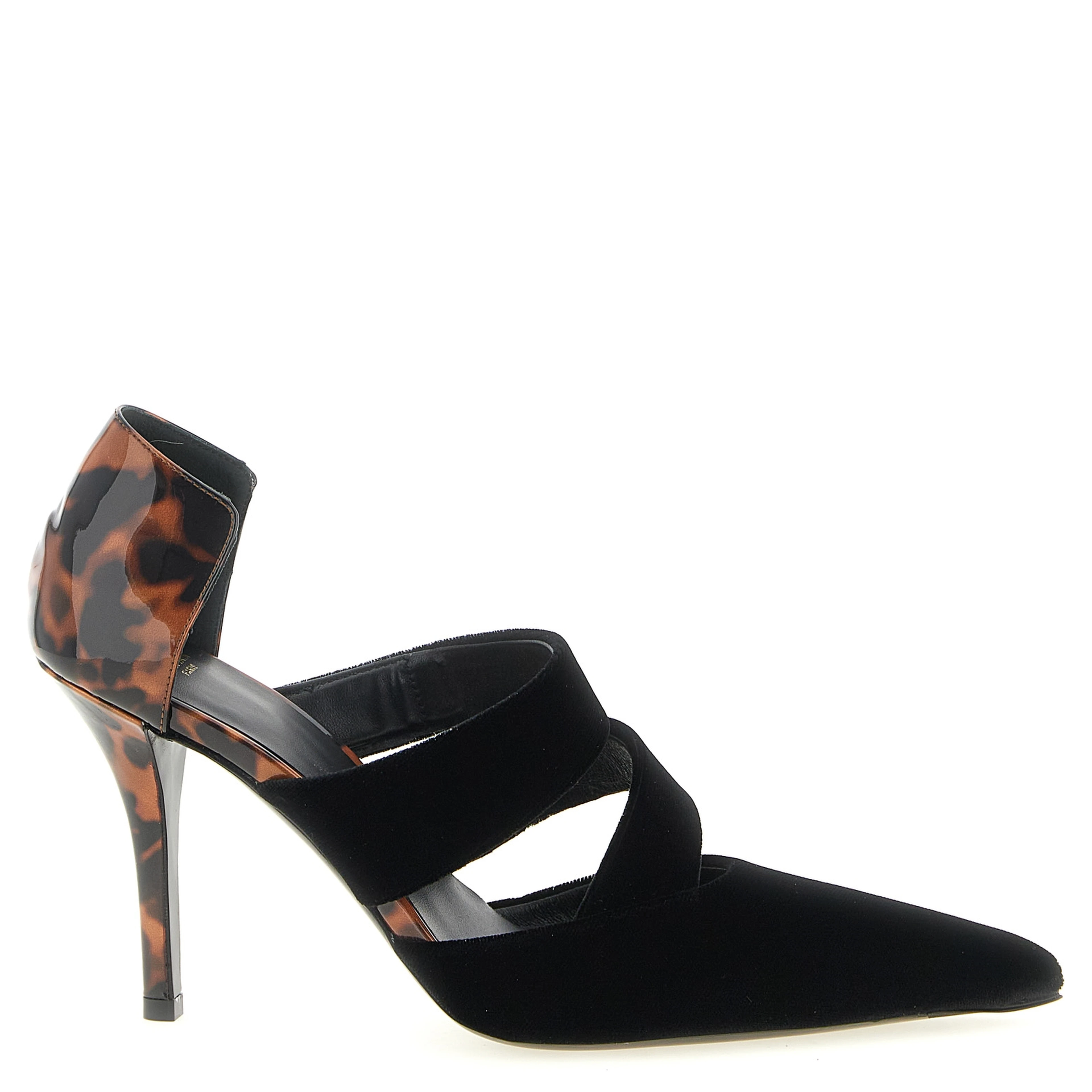 Black Viscose High Heel Pumps