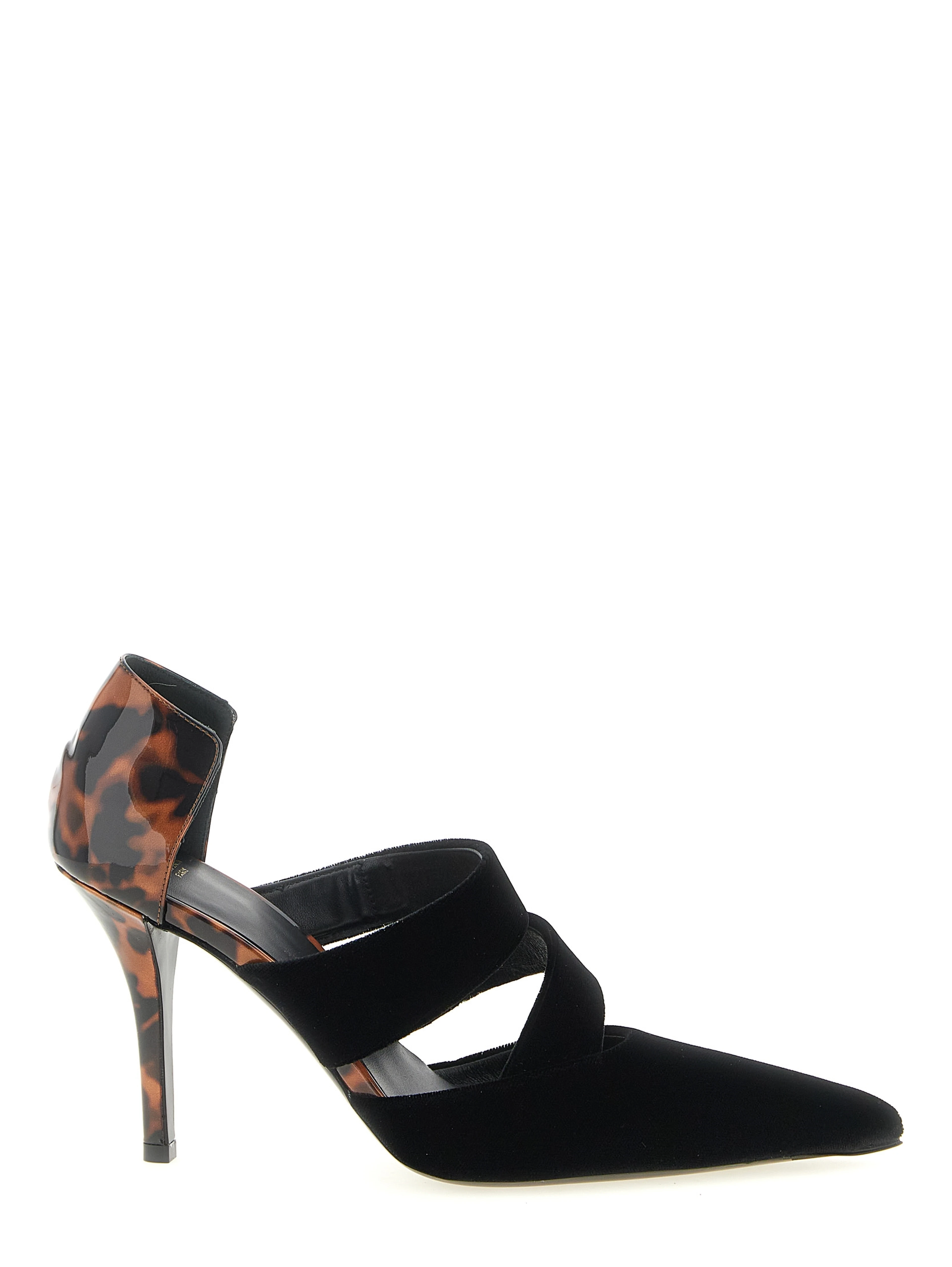 Black Viscose High Heel Pumps