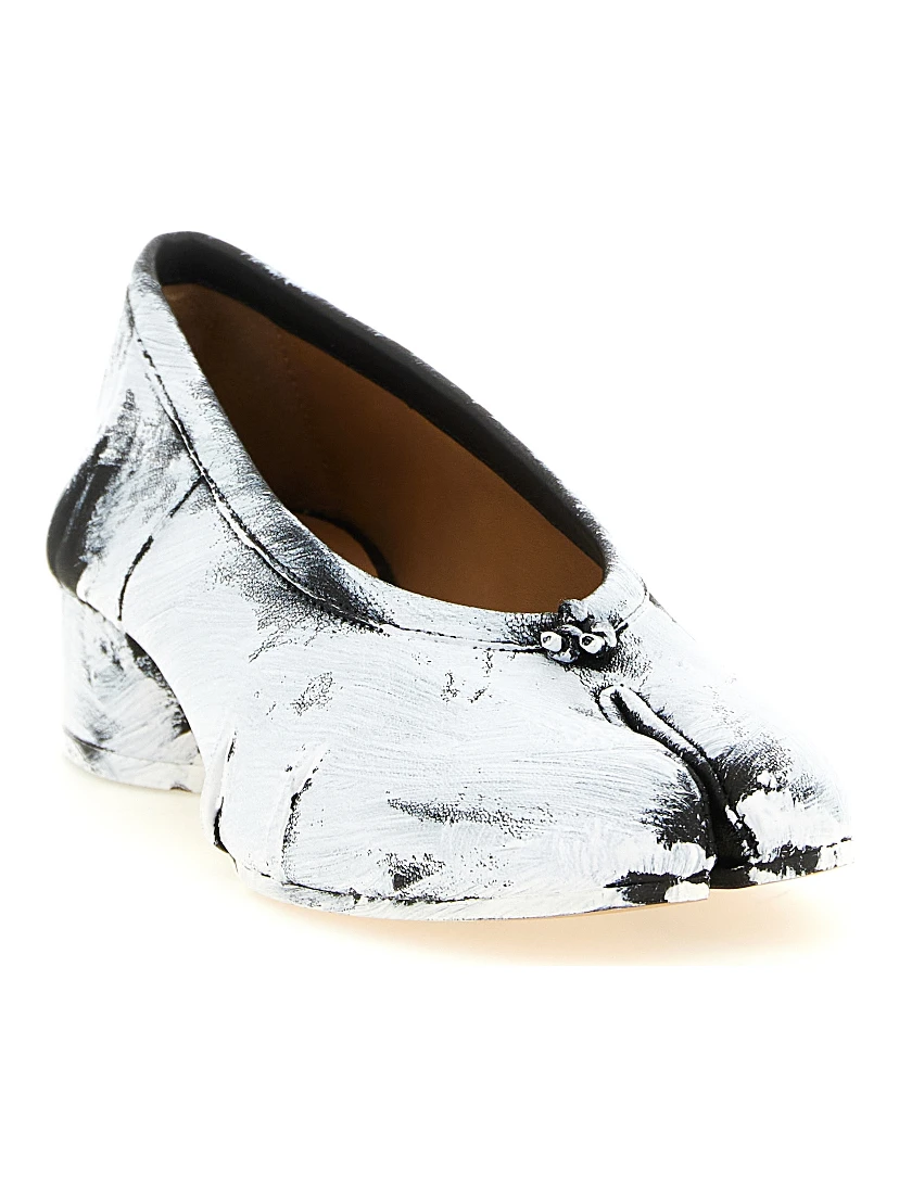 Bicolor Lambskin Mid Heel Pumps