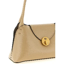 Beige Calfskin Shoulder Bag