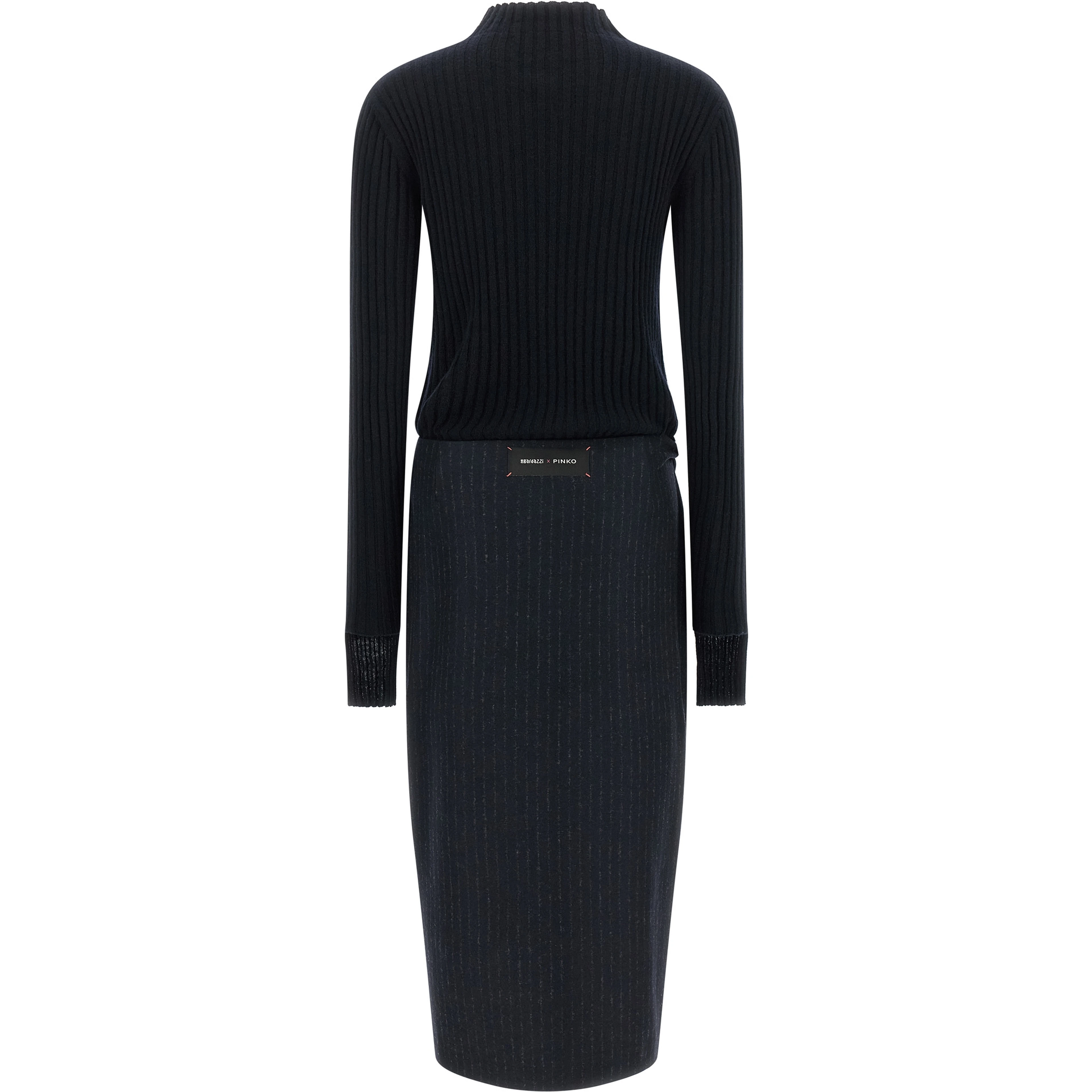 Blue Polyester Midi Dress