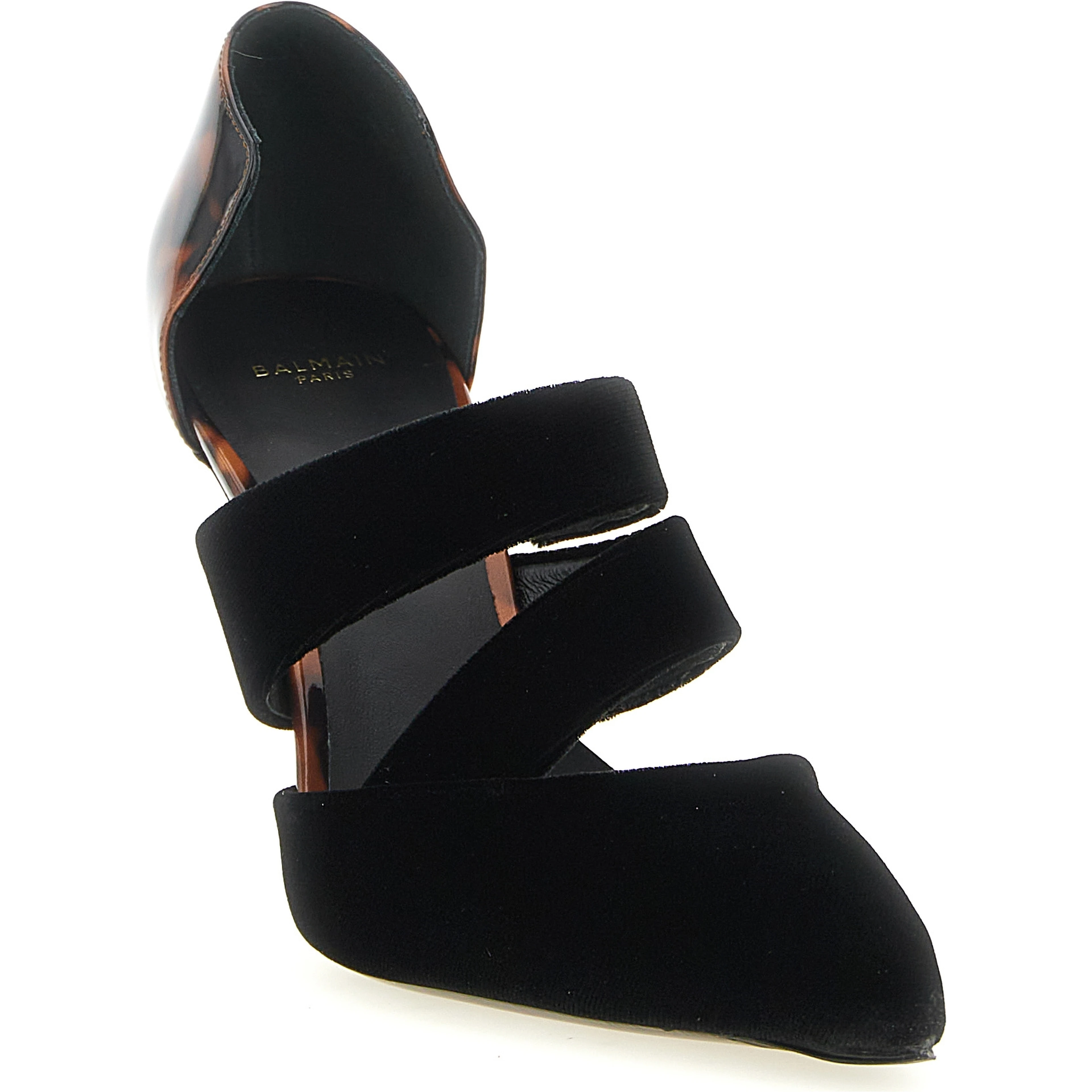 Black Viscose High Heel Pumps