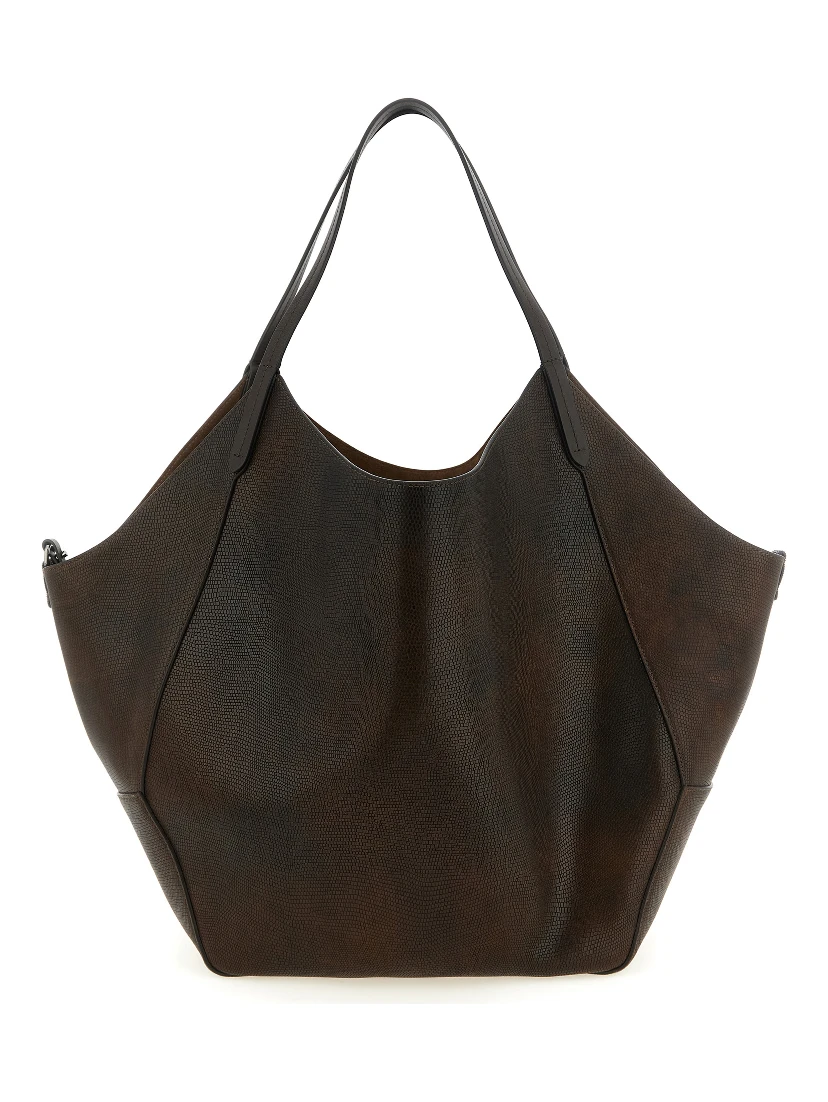 Brown Calfskin Tote Bag