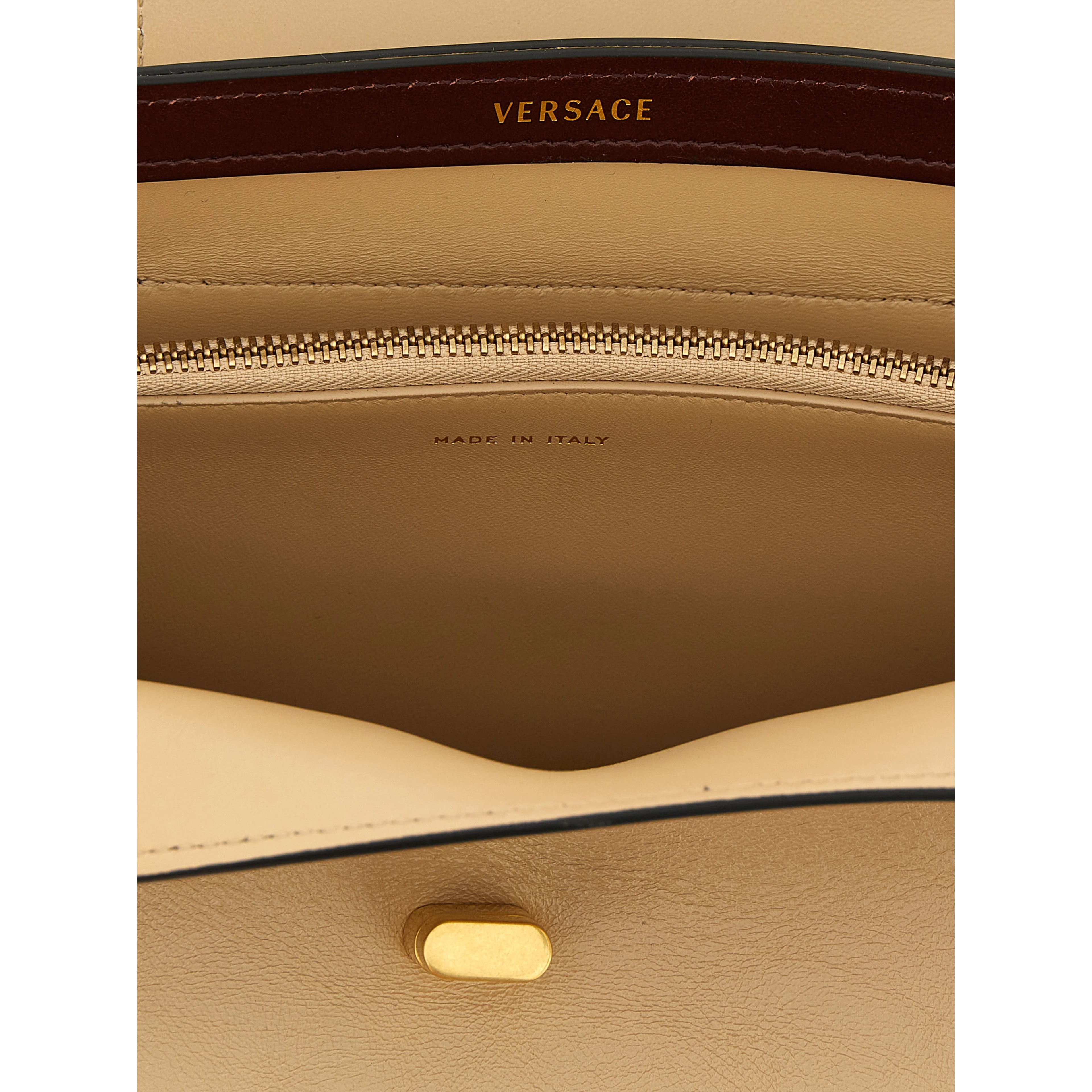 Beige Calfskin Shoulder Bag
