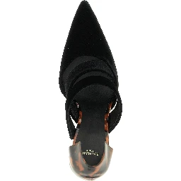 Black Viscose High Heel Pumps