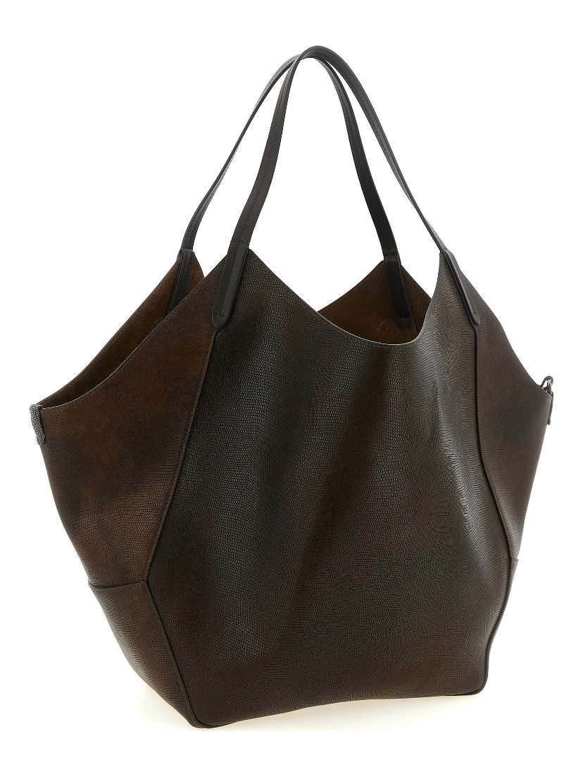 Brown Calfskin Tote Bag
