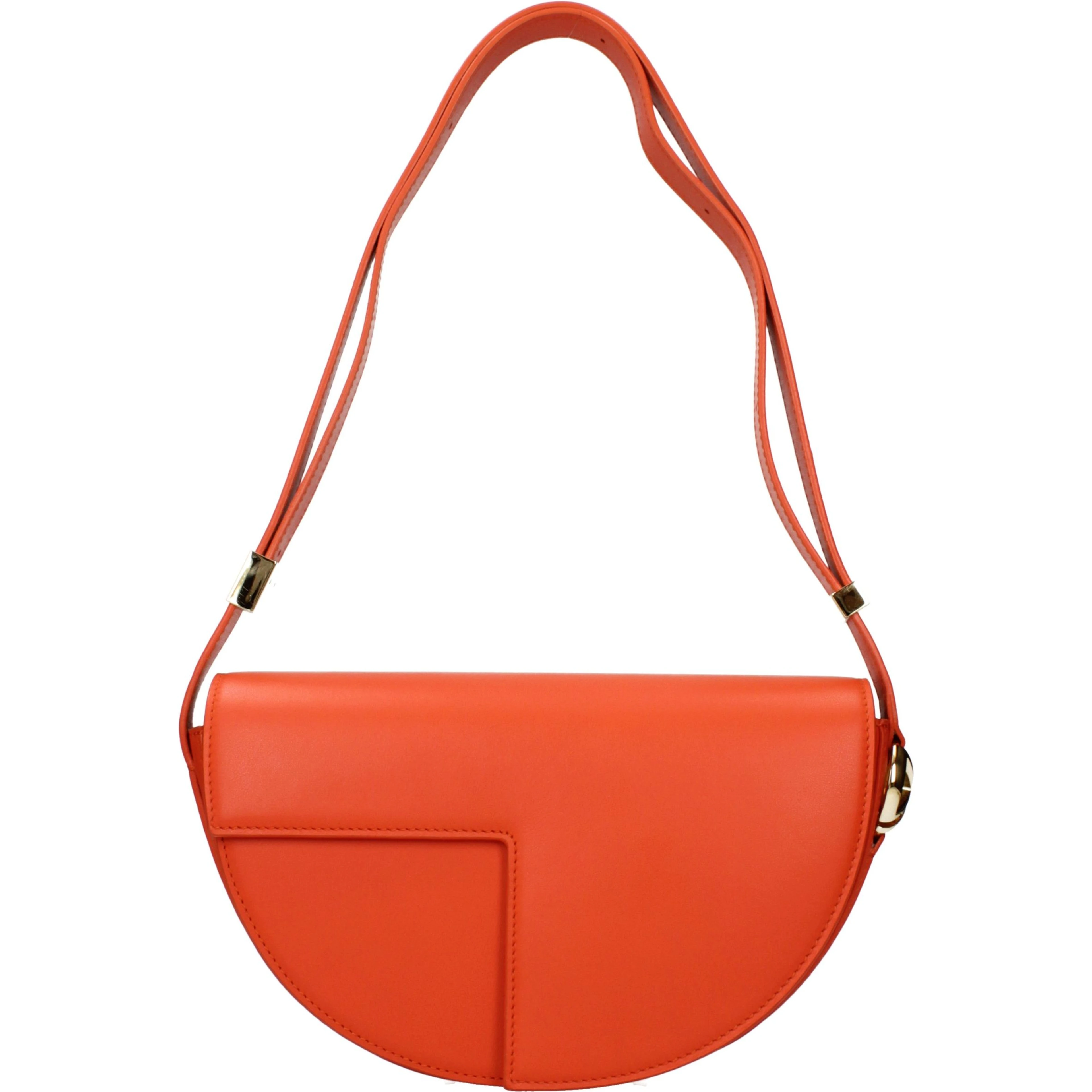 Orange Leather Shoulder Bag