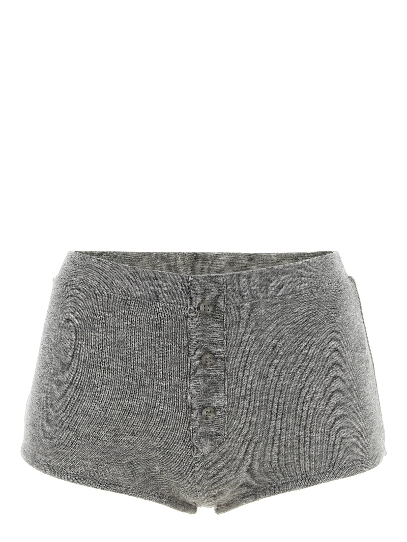 Gray Tencel Bermuda Shorts