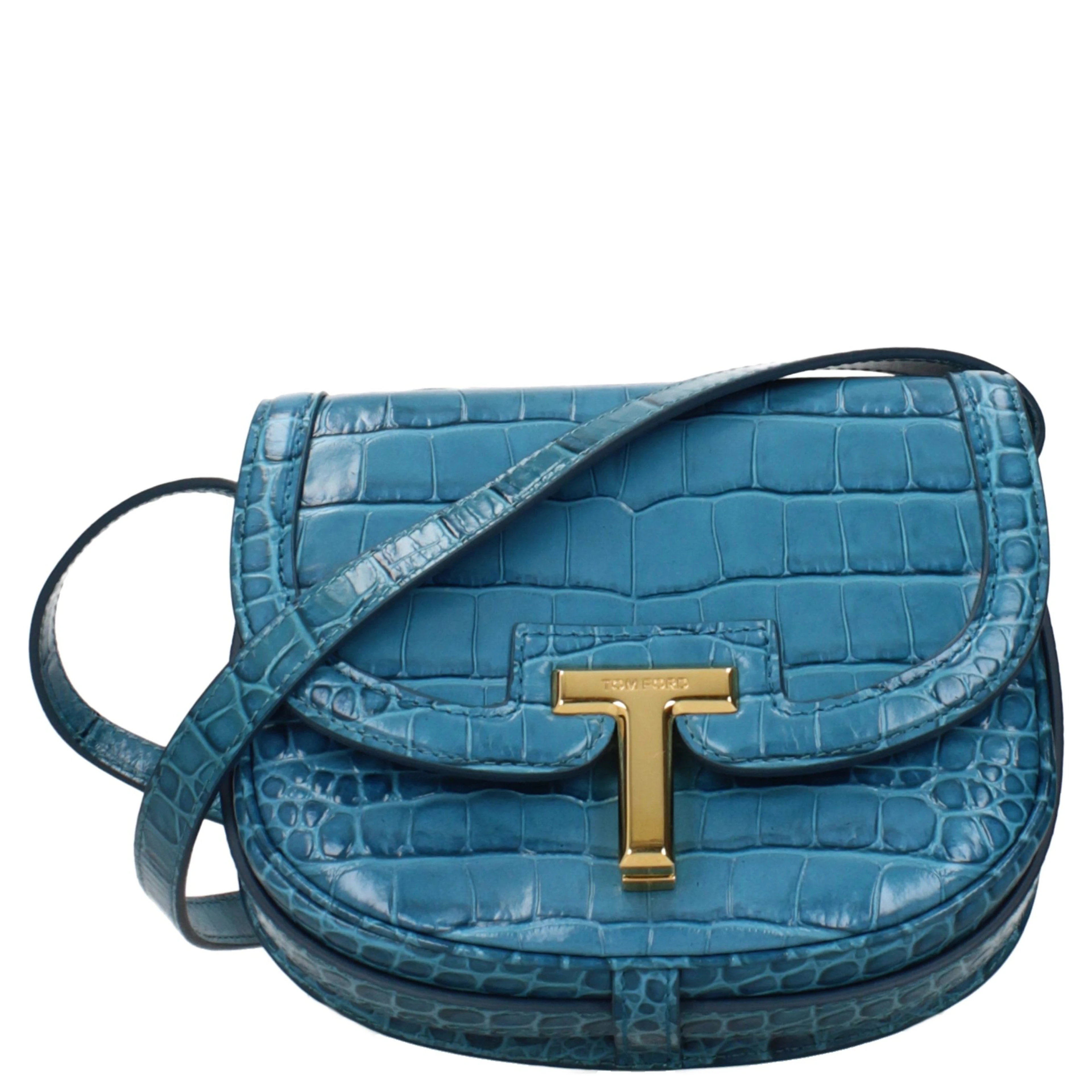 Light Blue Leather Crossbody Bag