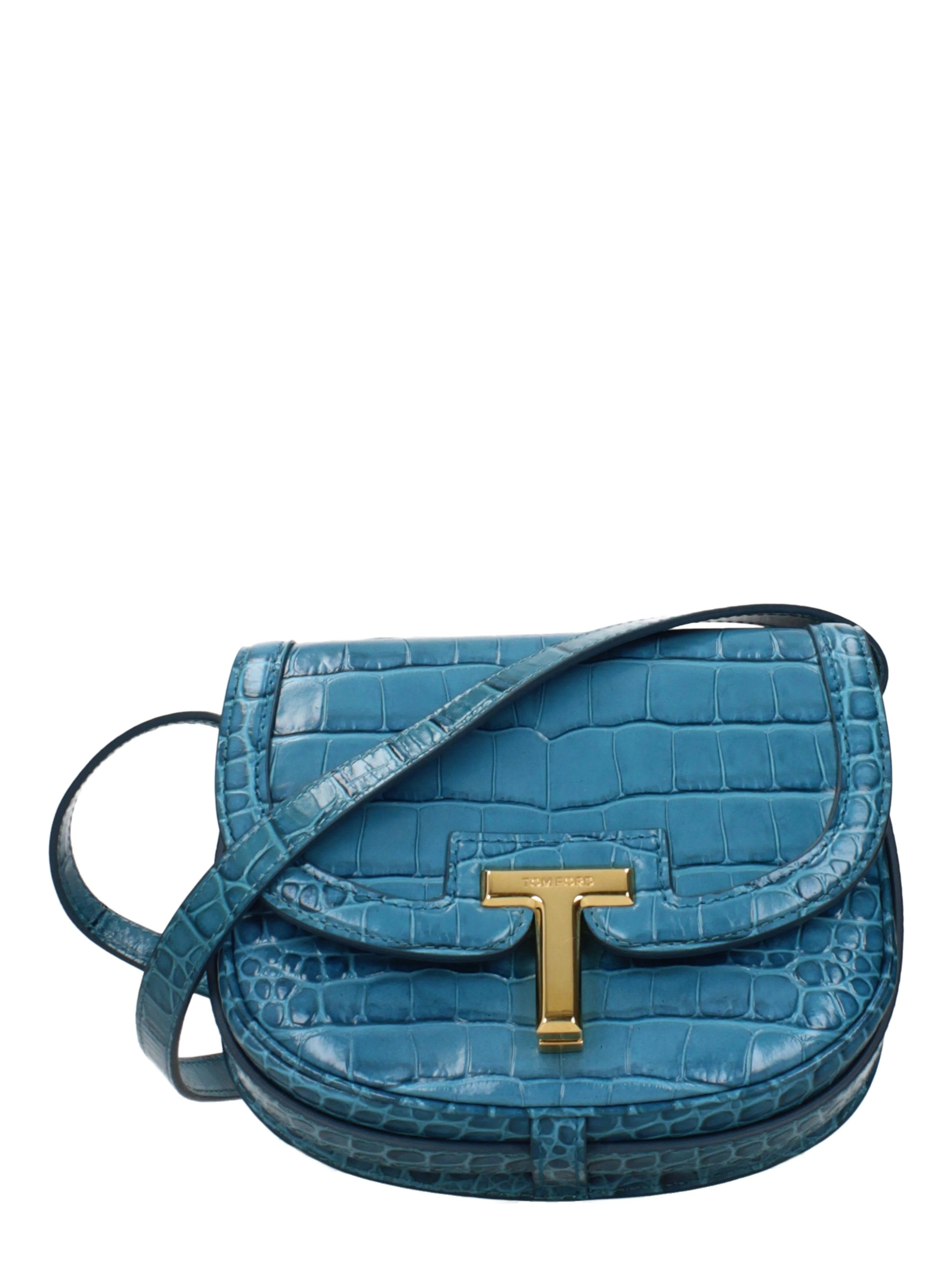 Light Blue Leather Crossbody Bag