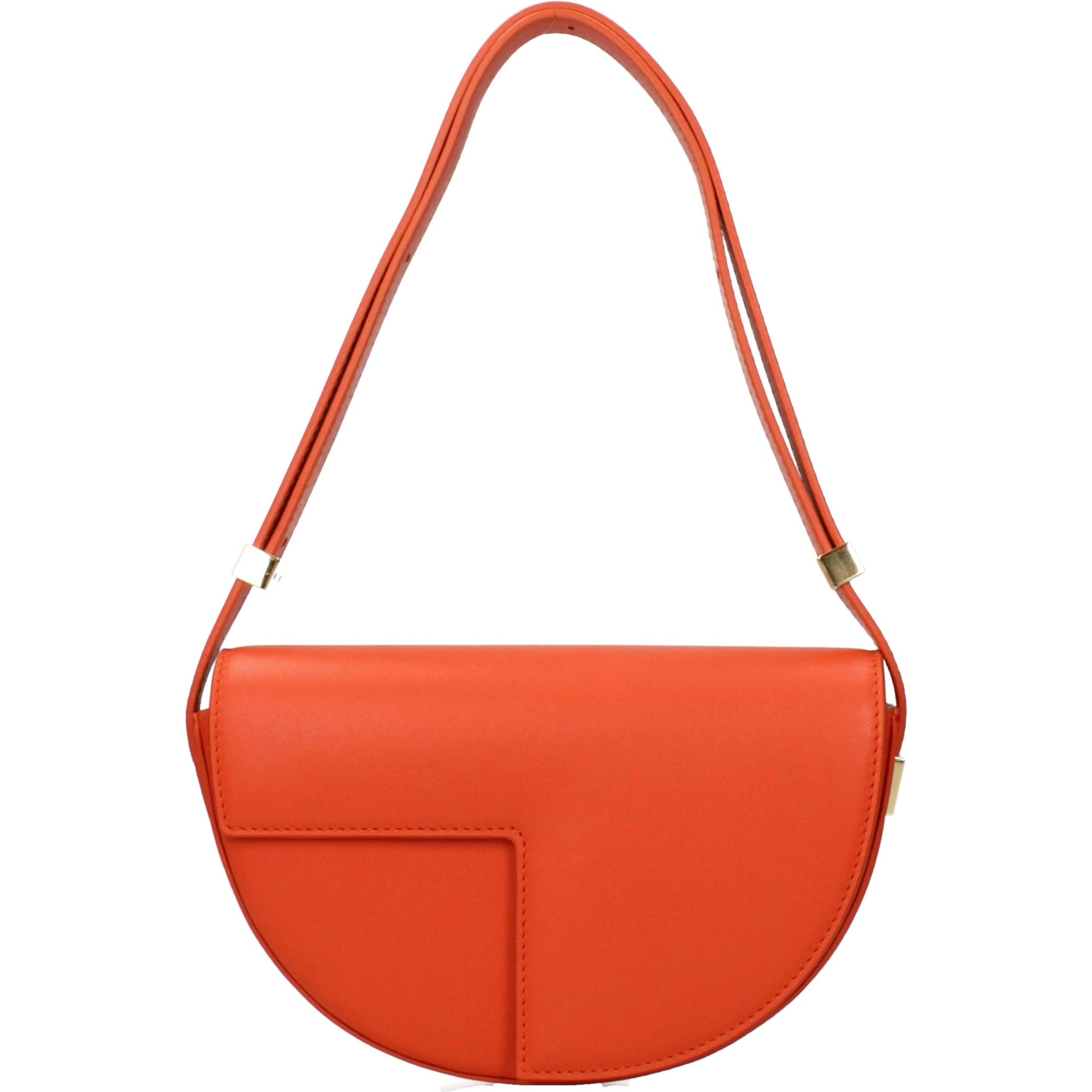Orange Leather Shoulder Bag