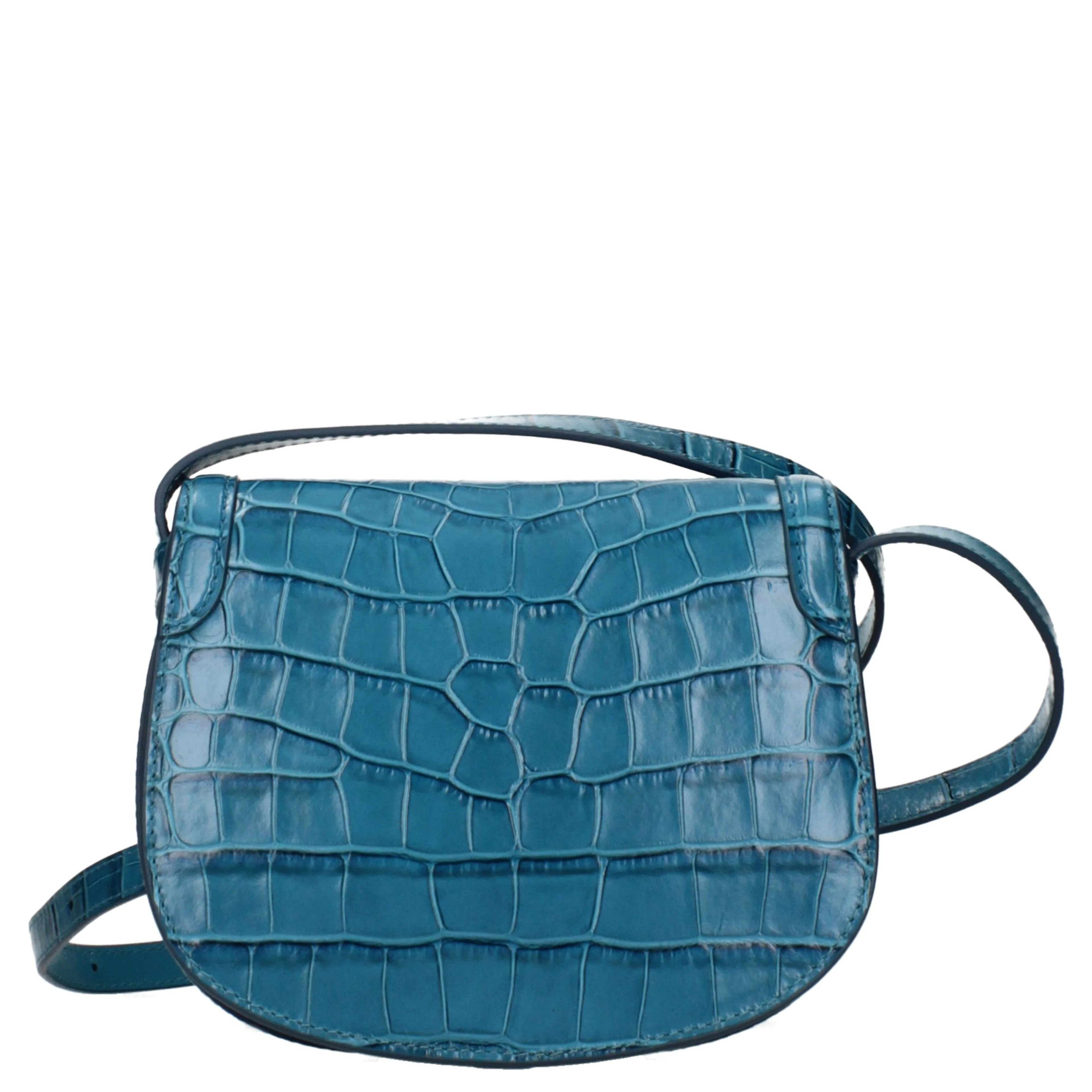 Light Blue Leather Crossbody Bag
