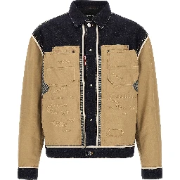 Beige Cotton Denim Jacket